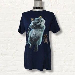 Alice In wonderland  Cheshire Cat Graphic T-Shirt Blue M